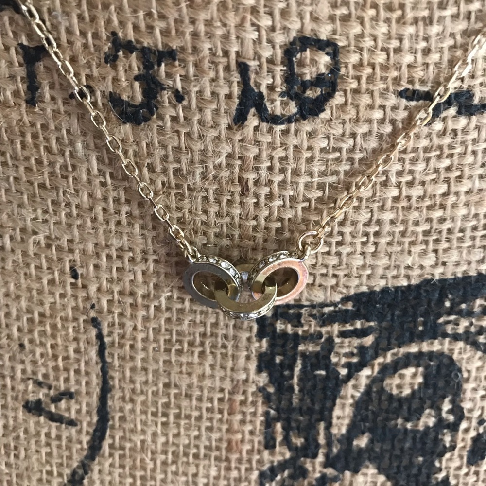 New York & Co Gold and Crystals Ring Necklace
